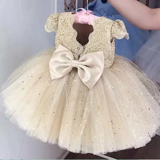 Bow Baby Girl Princess Dress Summer Toddler Dress